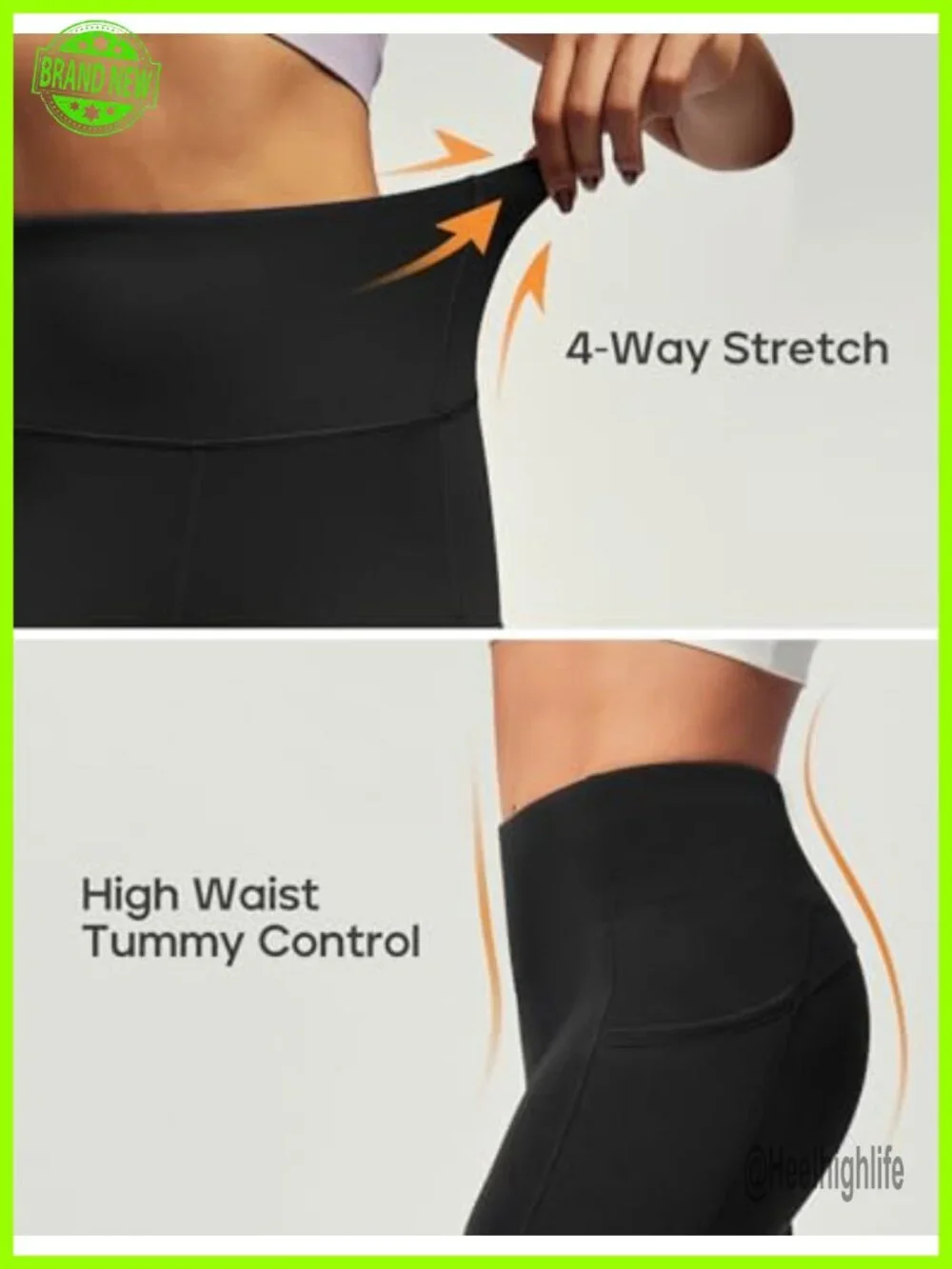 Fleece Lined Waterproof Hiking Leggings with Pockets High Waist Winter Running